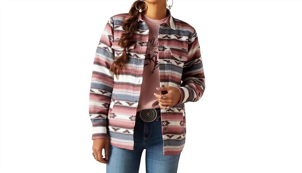 NEW ARIAT long sleeve shirt jacket in serape print